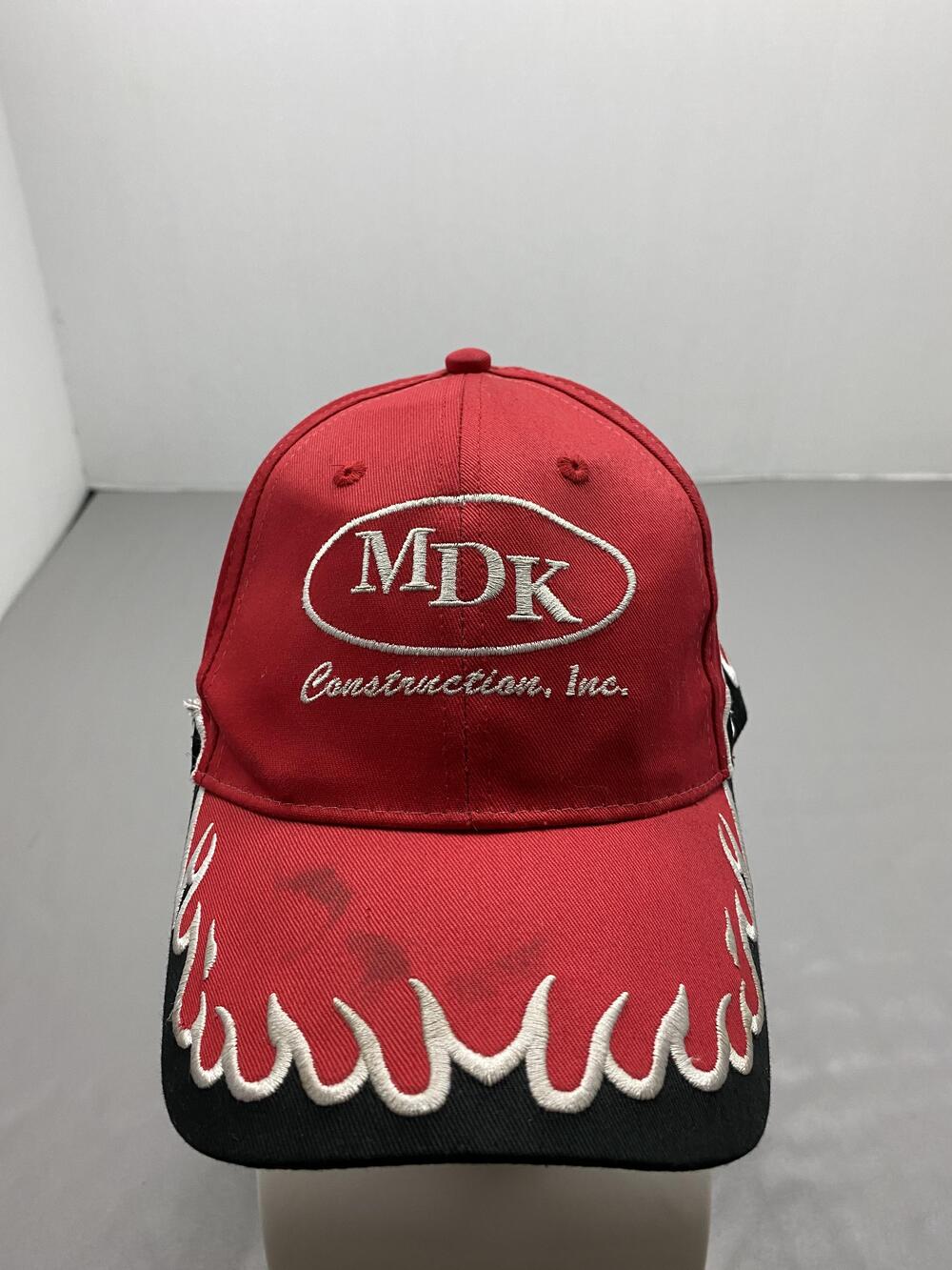 MDK Construction Inc Hat Cap Strap Back One Size Red Cotton Baseball Cap Mens